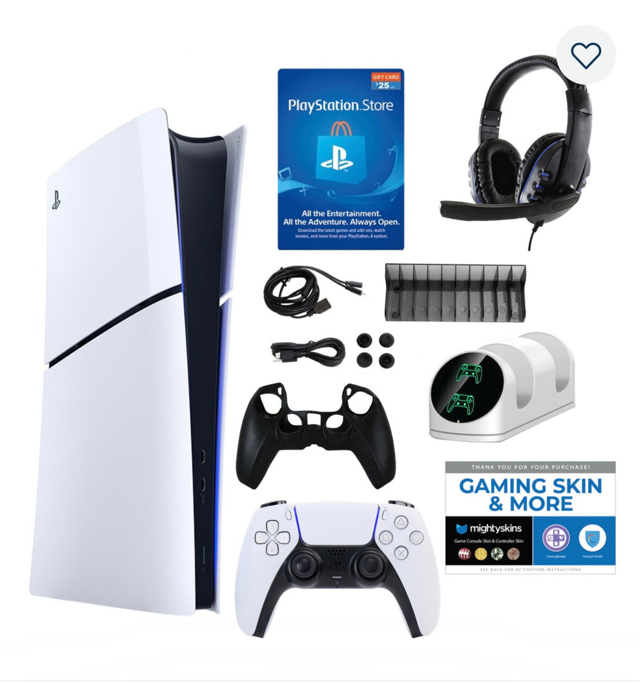 Consola digital PlayStation 5 con tarjeta PSN de $25, accesorio y cupón